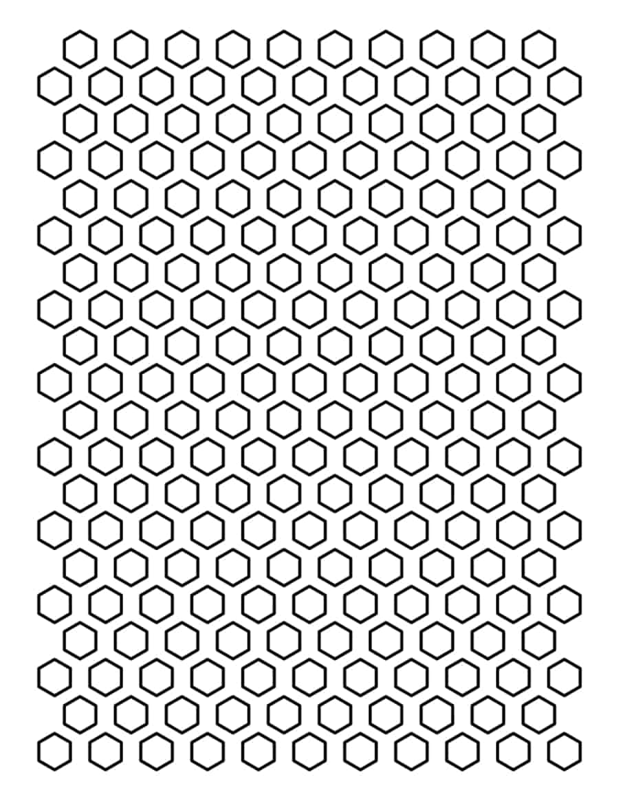 Half Inch Hexagon Coloring Pages Pdf Free Vectors